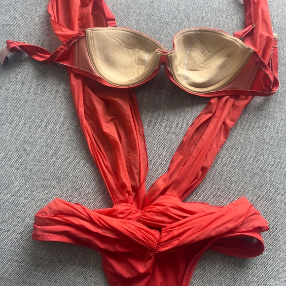 Agent Provocateur “Tonya” Orange Halter One-Piece Swimsuit - Picture 4 of 10